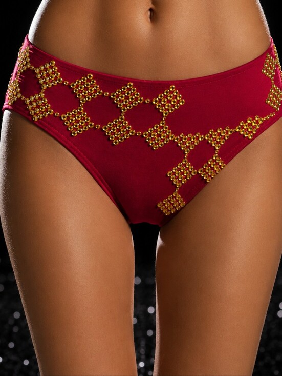 HROINE Other - Rhinestone Dance Briefs Red Competition Costume Bottoms Adult Medium
